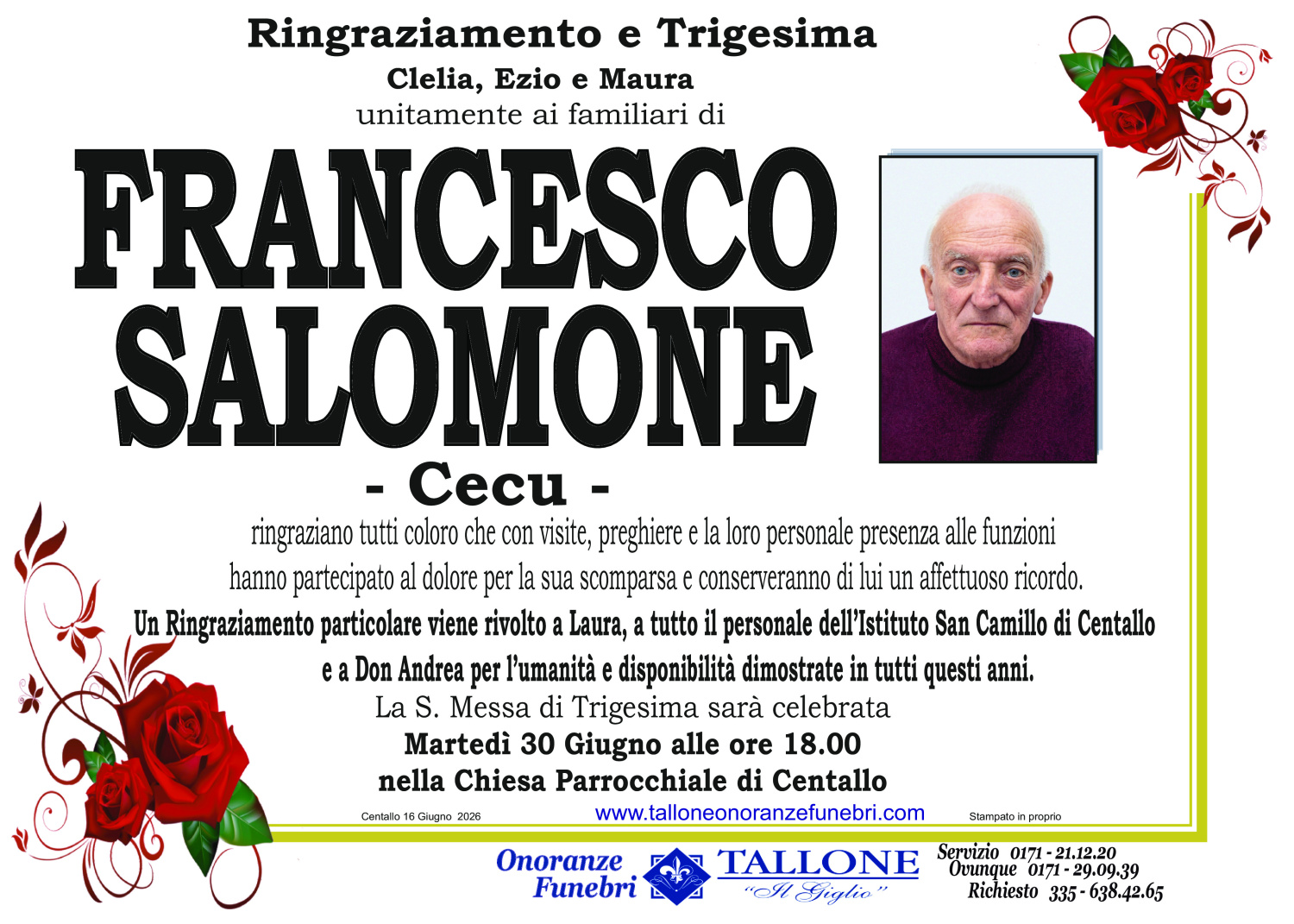 <br />
<b>Warning</b>:  Undefined variable $info in <b>/home/tallone/public_html/ringraziamenti.php</b> on line <b>68</b><br />
Francesco Salomone